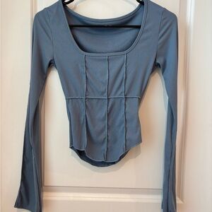 Blue Long Sleeve Top